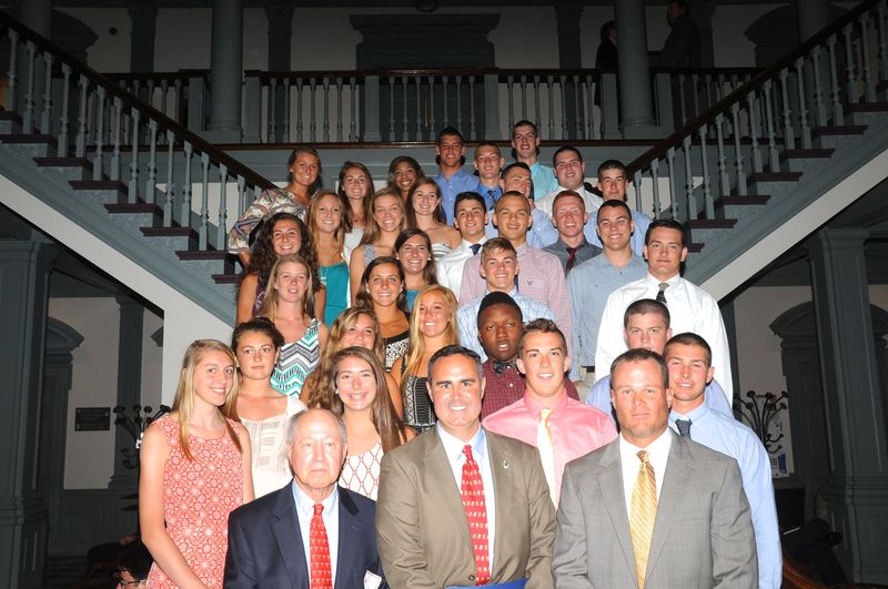 The synergy and symbolism are stated perfectly, "You have to step up if you want to win a championship." Cape's boys' and girls' teams with (in front l-r) coach P.J. Kesmodel, Sen. Ernie Lopez, and coach Jack Lingo. Also shown are Sarah Rambo, Kaite Klabe, Charlie Burton, Christian Prestipino, Iseabal Cryne, Korinne LeMaire, Karissa LeMaire, Juan Saez, James Ashby, Sam Broadhurst, Katherine Judge, Kyle Orton, A.J. Marshall, Coryn Cannon, Lindsey Voss, Sean Lally, Garret Becker, Karalyn Joseph, Sarah Hyde, Chris DePrince, Nicholas Conrad, Lizzie Frederick, Allison Palmer, Luke Benson, Hank Coveleski, Allie Yeager, Taylor Gooch, Chris Argo, Thomas Ott, Michael Hopkins and Todd Keen. BY DAVE FREDERICK